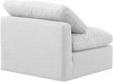 Indulge Linen Textured Fabric Living Room Chair White from Meridian - Luna Furniture