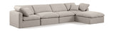 Indulge Linen Textured Fabric Sectional Beige from Meridian - Luna Furniture