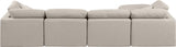 Indulge Linen Textured Fabric Sectional Beige from Meridian - Luna Furniture