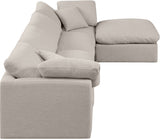 Indulge Linen Textured Fabric Sectional Beige from Meridian - Luna Furniture