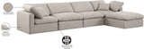 Indulge Linen Textured Fabric Sectional Beige from Meridian - Luna Furniture