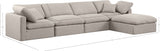 Indulge Linen Textured Fabric Sectional Beige from Meridian - Luna Furniture