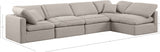 Indulge Linen Textured Fabric Sectional Beige from Meridian - Luna Furniture