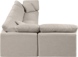 Indulge Linen Textured Fabric Sectional Beige from Meridian - Luna Furniture