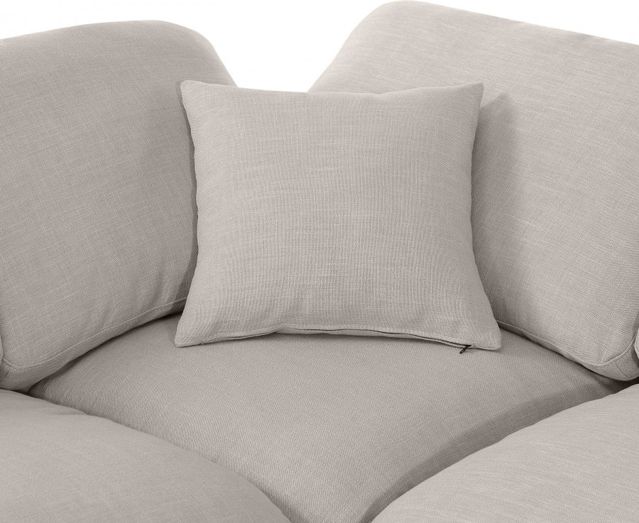 Indulge Linen Textured Fabric Sectional Beige from Meridian - Luna Furniture