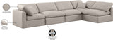 Indulge Linen Textured Fabric Sectional Beige from Meridian - Luna Furniture