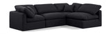 Indulge Linen Textured Fabric Sectional Black from Meridian - Luna Furniture