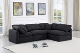 Indulge Linen Textured Fabric Sectional Black from Meridian - Luna Furniture