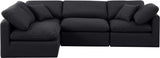 Indulge Linen Textured Fabric Sectional Black from Meridian - Luna Furniture