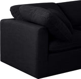 Indulge Linen Textured Fabric Sectional Black from Meridian - Luna Furniture