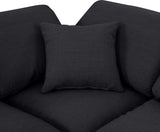 Indulge Linen Textured Fabric Sectional Black from Meridian - Luna Furniture