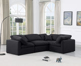 Indulge Linen Textured Fabric Sectional Black from Meridian - Luna Furniture