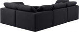 Indulge Linen Textured Fabric Sectional Black from Meridian - Luna Furniture