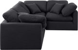 Indulge Linen Textured Fabric Sectional Black from Meridian - Luna Furniture