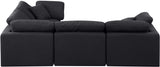 Indulge Linen Textured Fabric Sectional Black from Meridian - Luna Furniture