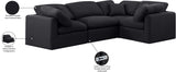 Indulge Linen Textured Fabric Sectional Black from Meridian - Luna Furniture