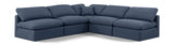 Indulge Linen Textured Fabric Sectional Blue from Meridian - Luna Furniture