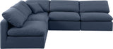 Indulge Linen Textured Fabric Sectional Blue from Meridian - Luna Furniture