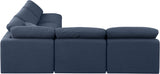 Indulge Linen Textured Fabric Sectional Blue from Meridian - Luna Furniture