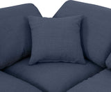 Indulge Linen Textured Fabric Sectional Blue from Meridian - Luna Furniture