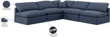 Indulge Linen Textured Fabric Sectional Blue from Meridian - Luna Furniture