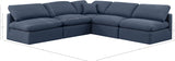 Indulge Linen Textured Fabric Sectional Blue from Meridian - Luna Furniture