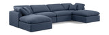 Indulge Linen Textured Fabric Sectional Blue from Meridian - Luna Furniture