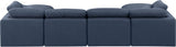 Indulge Linen Textured Fabric Sectional Blue from Meridian - Luna Furniture