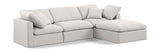 Indulge Linen Textured Fabric Sectional Cream from Meridian - Luna Furniture