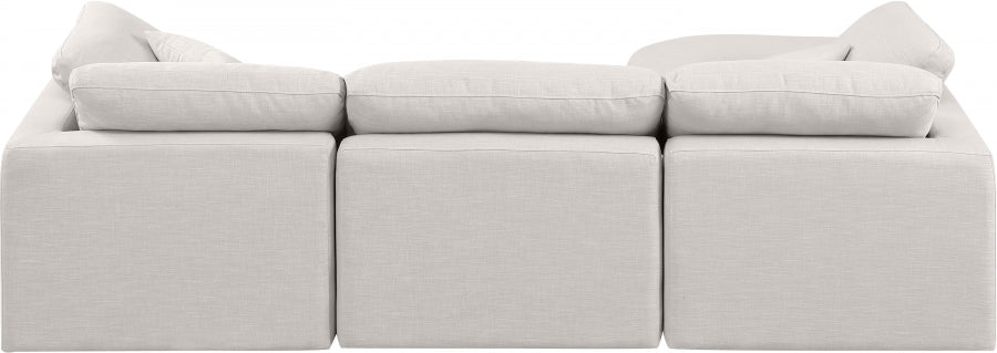 Indulge Linen Textured Fabric Sectional Cream from Meridian - Luna Furniture