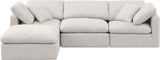 Indulge Linen Textured Fabric Sectional Cream from Meridian - Luna Furniture