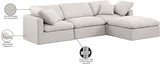 Indulge Linen Textured Fabric Sectional Cream from Meridian - Luna Furniture