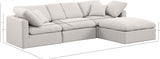 Indulge Linen Textured Fabric Sectional Cream from Meridian - Luna Furniture