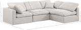 Indulge Linen Textured Fabric Sectional Cream from Meridian - Luna Furniture