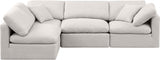 Indulge Linen Textured Fabric Sectional Cream from Meridian - Luna Furniture