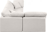 Indulge Linen Textured Fabric Sectional Cream from Meridian - Luna Furniture