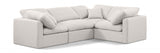 Indulge Linen Textured Fabric Sectional Cream from Meridian - Luna Furniture