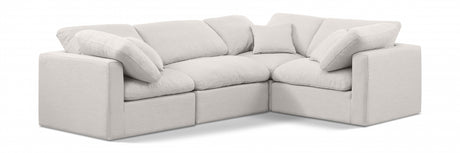 Indulge Linen Textured Fabric Sectional Cream from Meridian - Luna Furniture