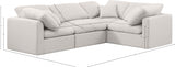 Indulge Linen Textured Fabric Sectional Cream from Meridian - Luna Furniture