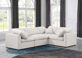 Indulge Linen Textured Fabric Sectional Cream from Meridian - Luna Furniture