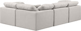 Indulge Linen Textured Fabric Sectional Cream from Meridian - Luna Furniture