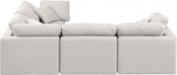 Indulge Linen Textured Fabric Sectional Cream from Meridian - Luna Furniture