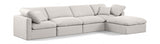 Indulge Linen Textured Fabric Sectional Cream from Meridian - Luna Furniture