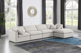 Indulge Linen Textured Fabric Sectional Cream from Meridian - Luna Furniture