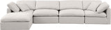 Indulge Linen Textured Fabric Sectional Cream from Meridian - Luna Furniture