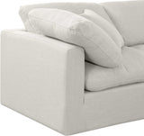 Indulge Linen Textured Fabric Sectional Cream from Meridian - Luna Furniture