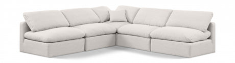 Indulge Linen Textured Fabric Sectional Cream from Meridian - Luna Furniture