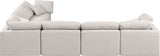 Indulge Linen Textured Fabric Sectional Cream from Meridian - Luna Furniture