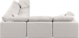 Indulge Linen Textured Fabric Sectional Cream from Meridian - Luna Furniture