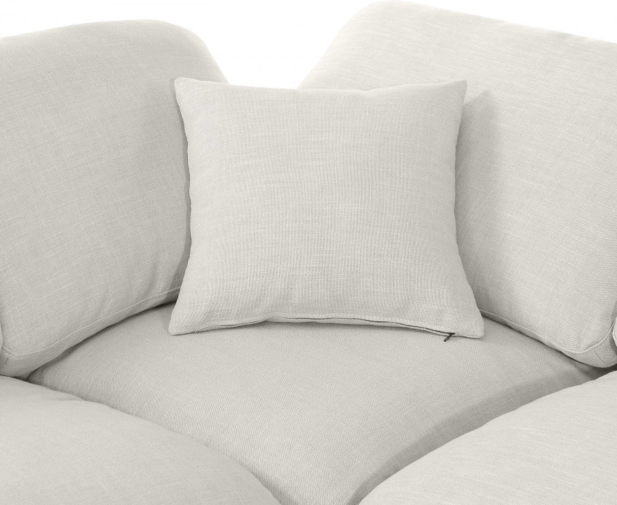 Indulge Linen Textured Fabric Sectional Cream from Meridian - Luna Furniture